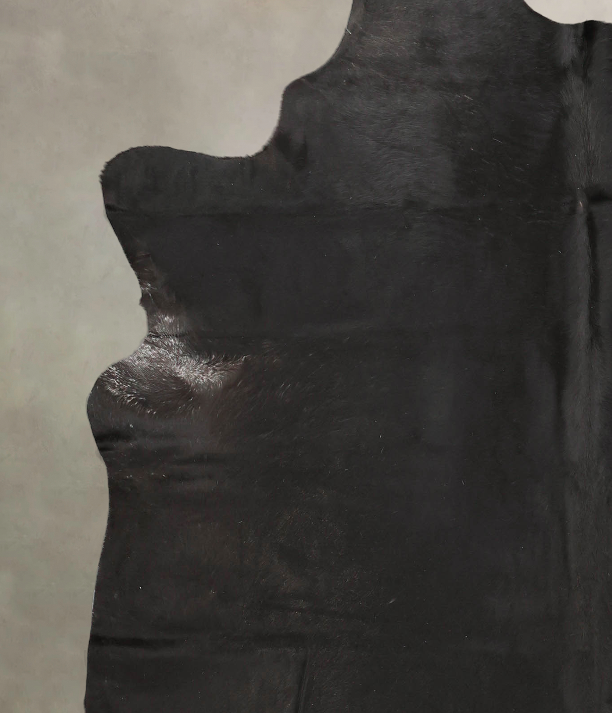 Solid Black Cowhide Rug #B1541