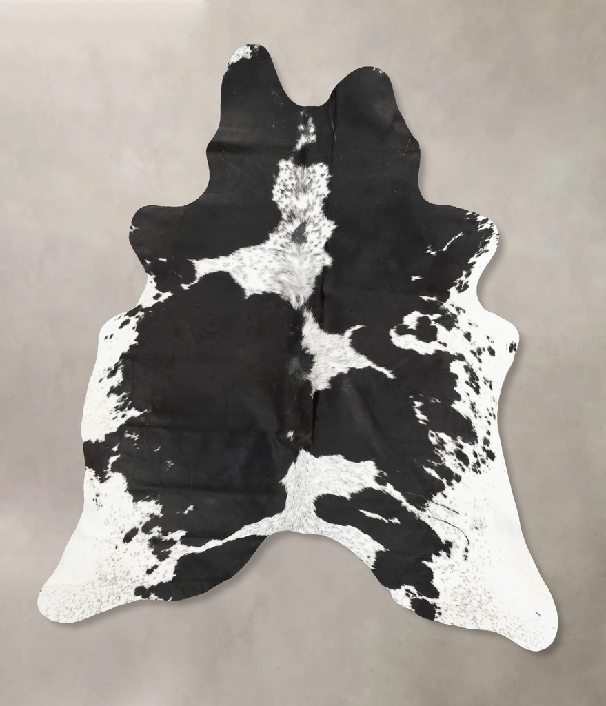 Black and White X-Large Brazilian Cowhide Rug 7'7"H x 5'8"W #B15410 by Hudson Hides