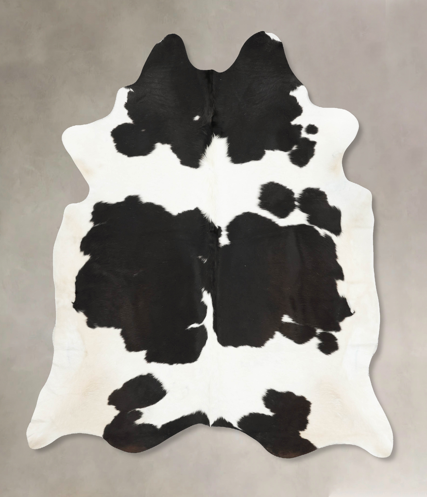 Black and White XX-Large Brazilian Cowhide Rug 8'0"H x 7'1"W #B15413 by Hudson Hides