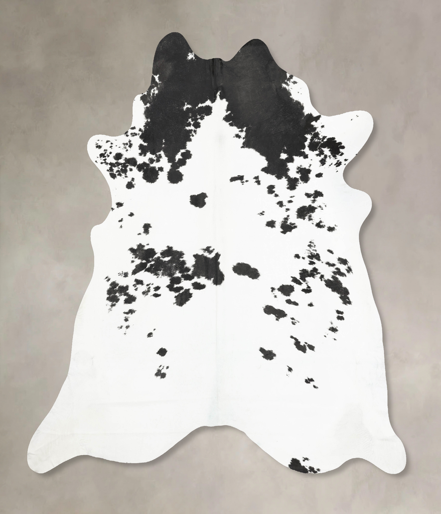 Black and White XX-Large Brazilian Cowhide Rug 8'2"H x 7'8"W #B15416 by Hudson Hides