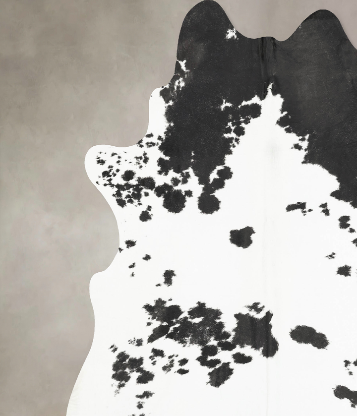 Black and White XX-Large Brazilian Cowhide Rug 8'2"H x 7'8"W #B15416 by Hudson Hides