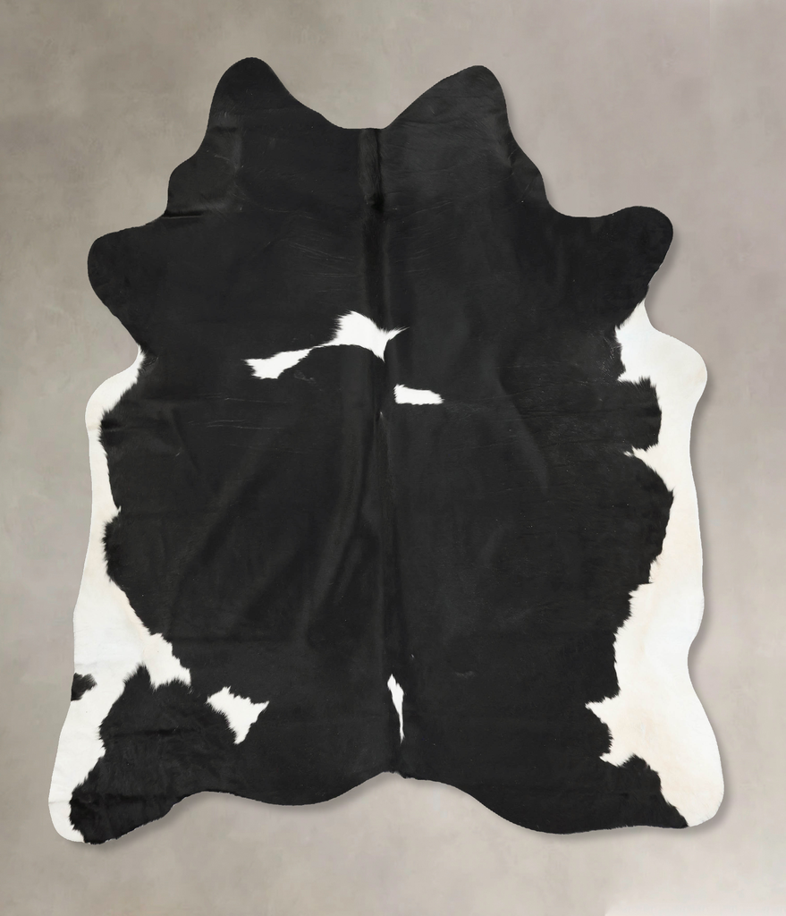 Black and White XX-Large Brazilian Cowhide Rug 7'7"H x 6'9"W #B15417 by Hudson Hides