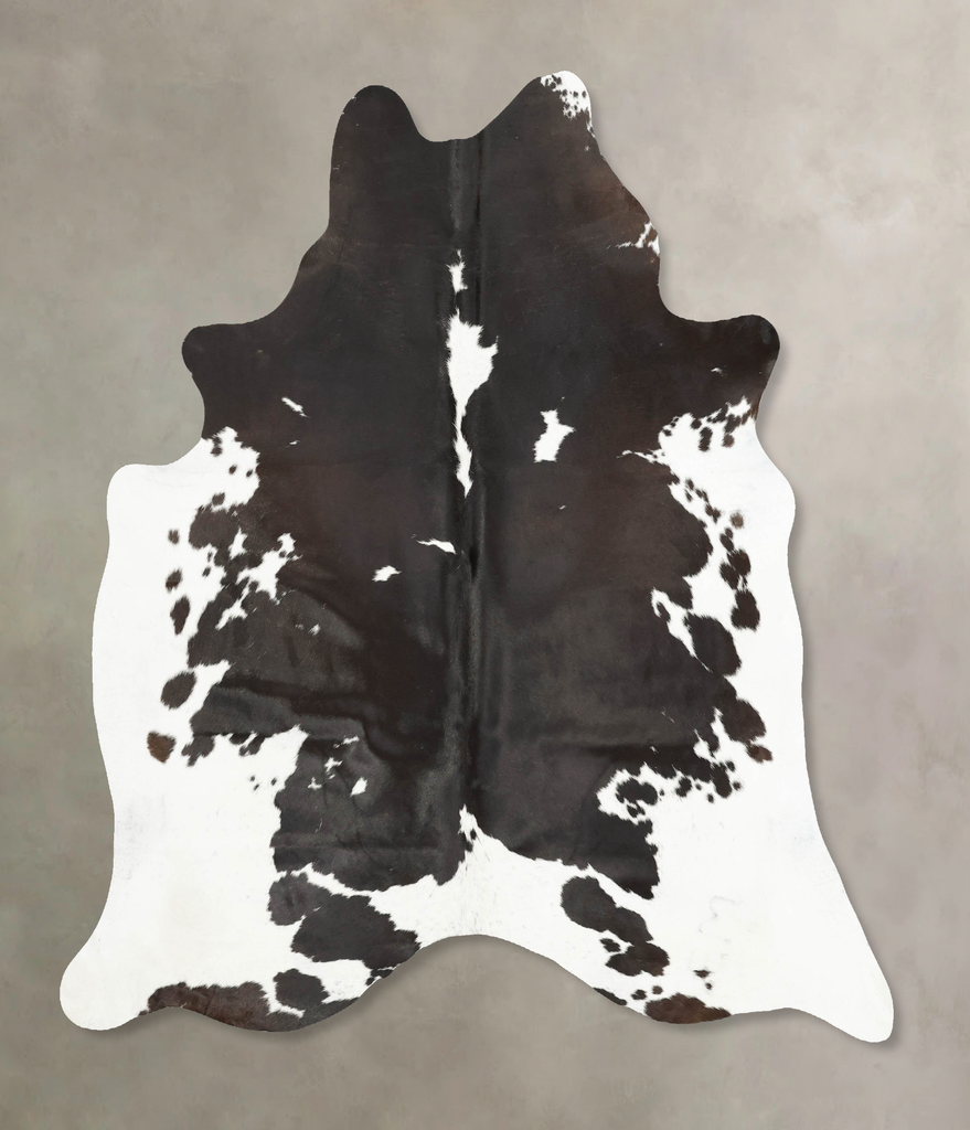 Chocolate and White X-Large Brazilian Cowhide Rug 7'3"H x 6'6"W #B15418 by Hudson Hides