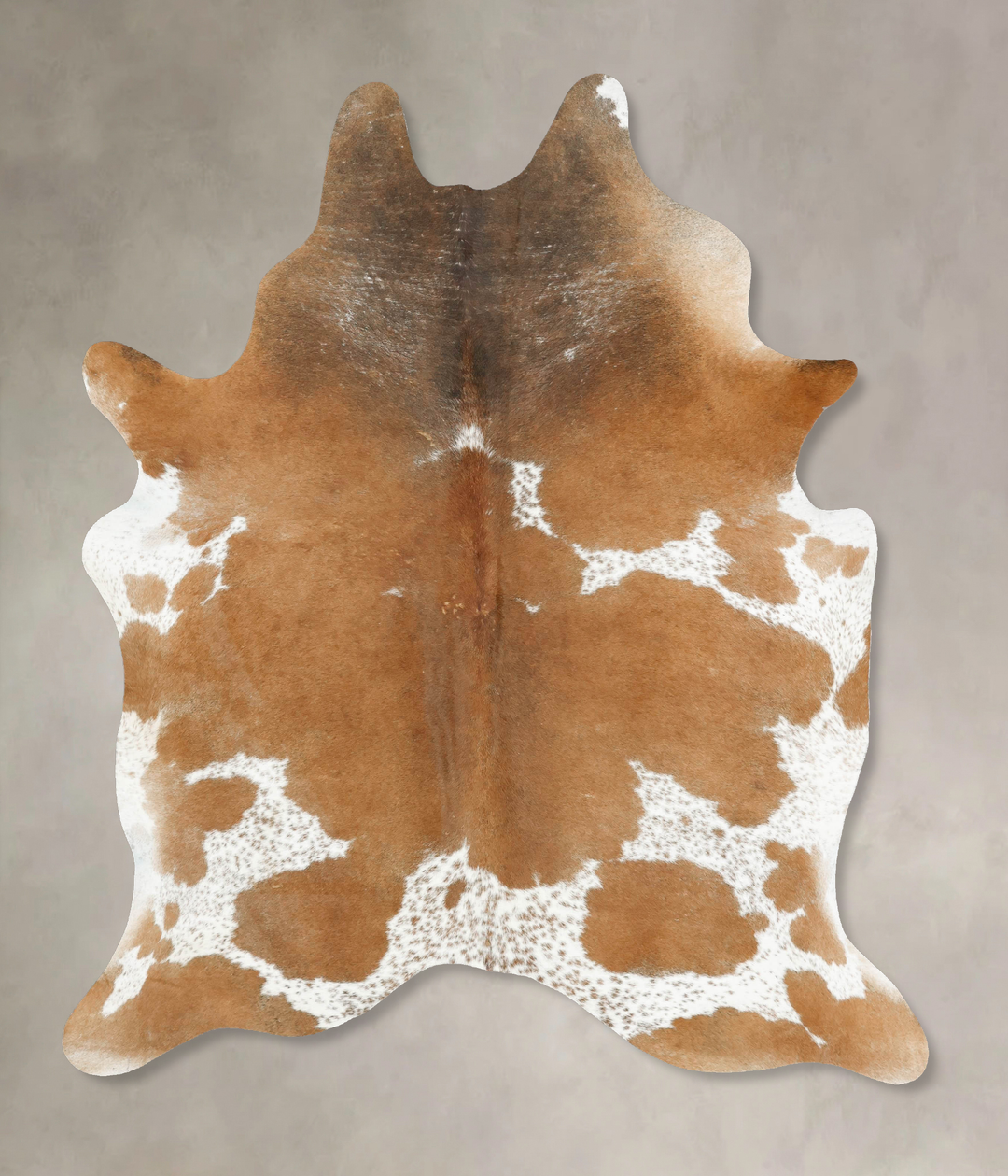 Beige and White X-Large Brazilian Cowhide Rug 7'5"H x 6'1"W #B15436 by