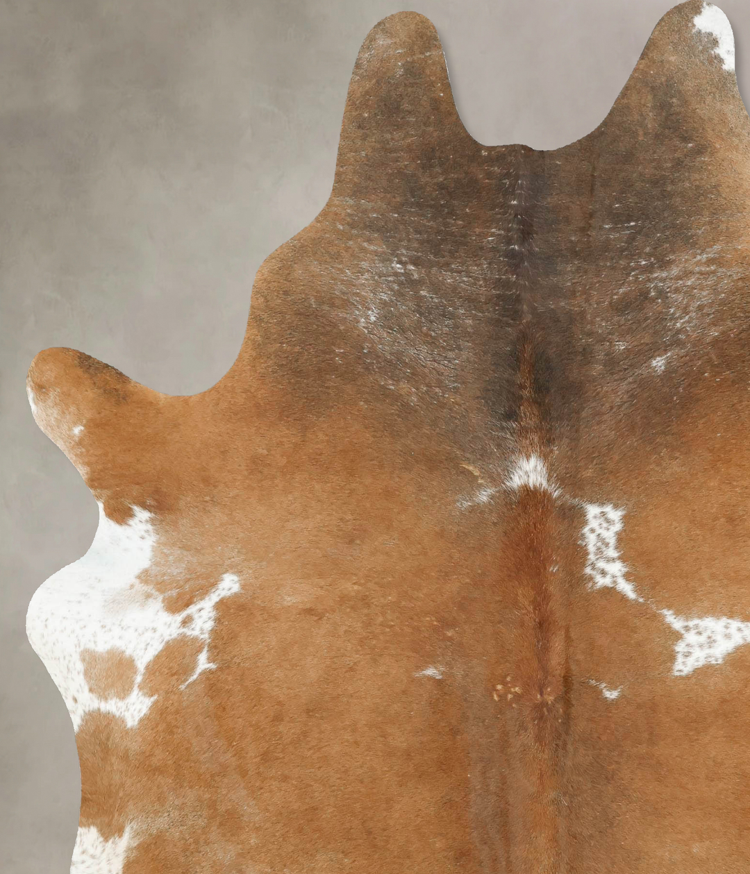 Beige and White X-Large Brazilian Cowhide Rug 7'5"H x 6'1"W #B15436 by