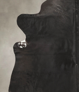 Solid Black XX-Large Brazilian Cowhide Rug 8'0"H x 7'6"W #B1544 by Hudson Hides