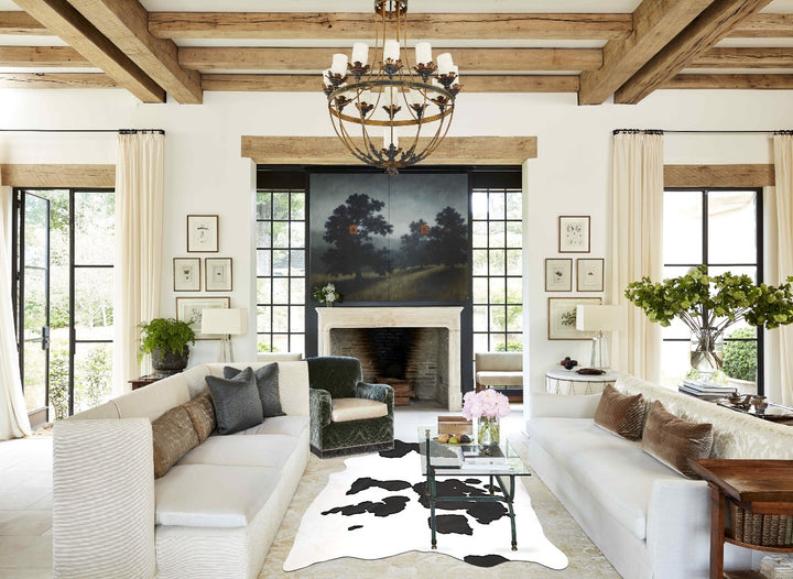 Black and White XX-Large Brazilian Cowhide Rug 8'9"H x 7'1"W #B15441 by Hudson Hides