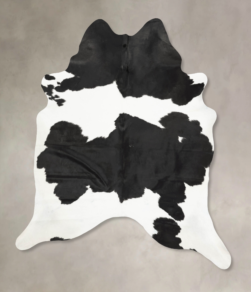Black and White XX-Large Brazilian Cowhide Rug 8'11"H x 6'11"W #B15445 by Hudson Hides