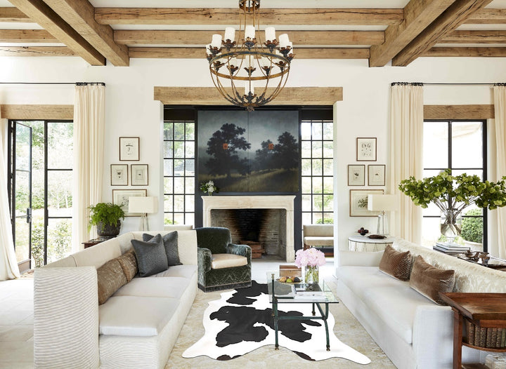 Black and White XX-Large Brazilian Cowhide Rug 8'8"H x 7'4"W #B15446 by Hudson Hides