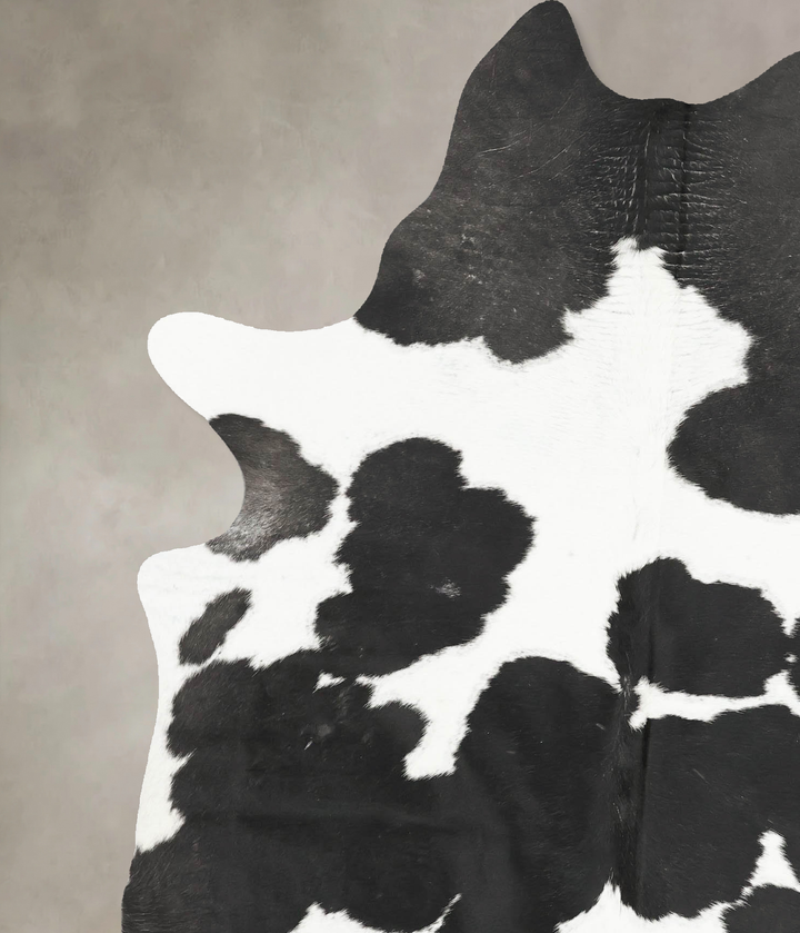 Black and White X-Large Brazilian Cowhide Rug 7'6"H x 5'9"W #B15455 by Hudson Hides