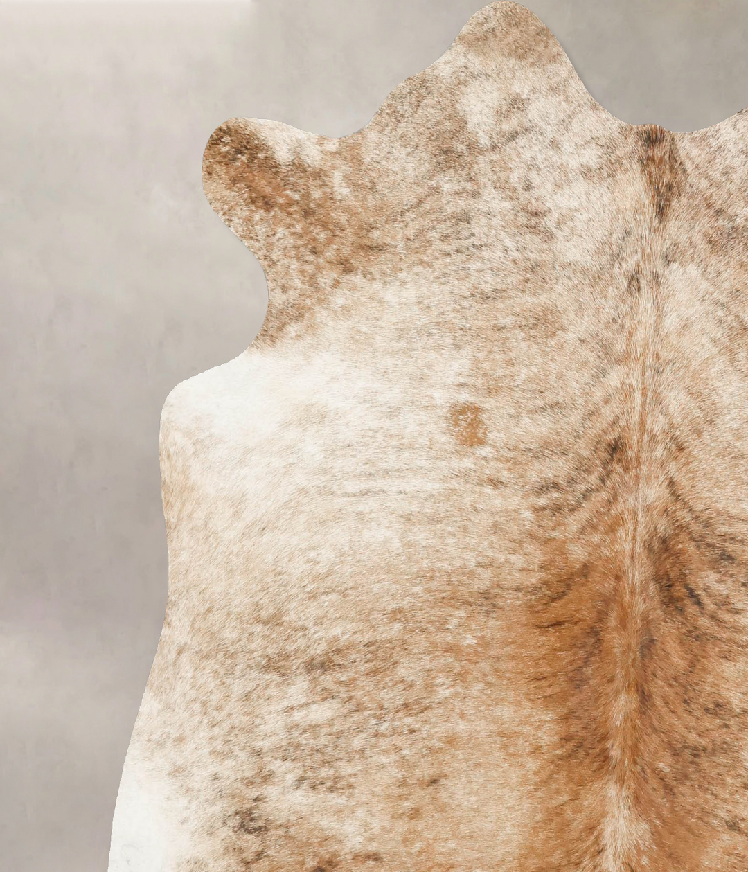 Light Brindle Large Brazilian Cowhide Rug 6'2"H x 6'2"W #B15462 by Hud