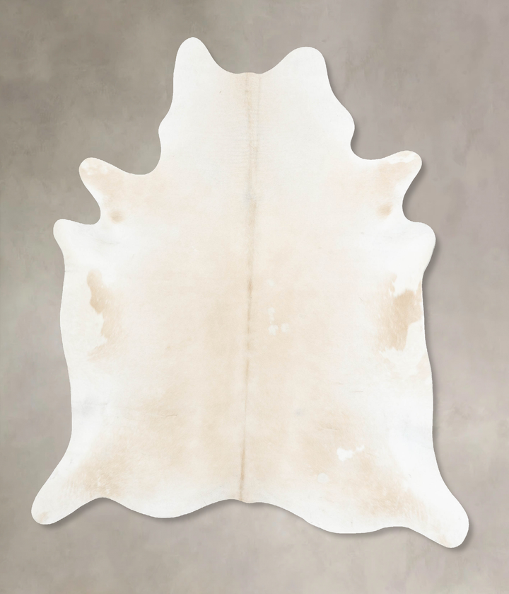 Ivory with Beige X-Large Brazilian Cowhide Rug 7'1"H x 6'5"W #B15463 by Hudson Hides