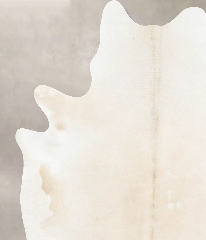 Ivory with Beige X-Large Brazilian Cowhide Rug 7'1"H x 6'5"W #B15463 by Hudson Hides