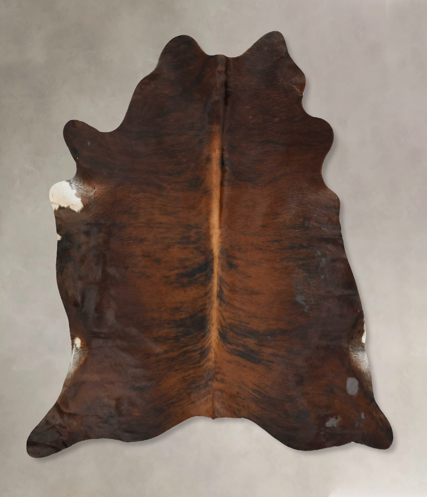 Dark Brindle X-Large Brazilian Cowhide Rug 7'1"H x 6'3"W #B15466 by Hudson Hides