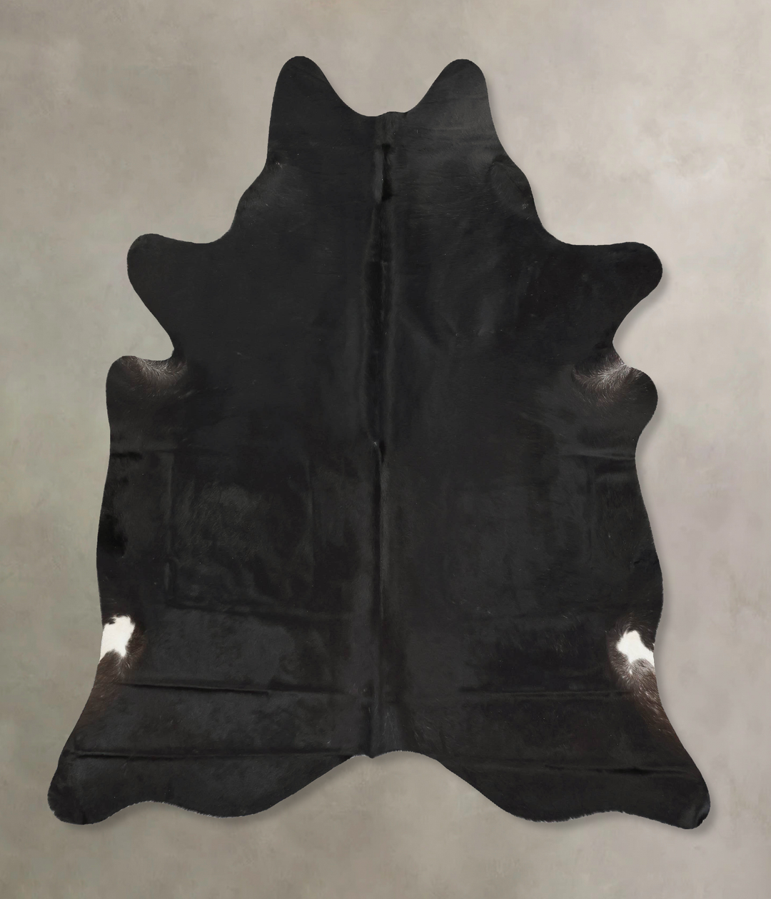 Solid Black X-Large Brazilian Cowhide Rug 7'6"H x 6'6"W #B15474 by Hud