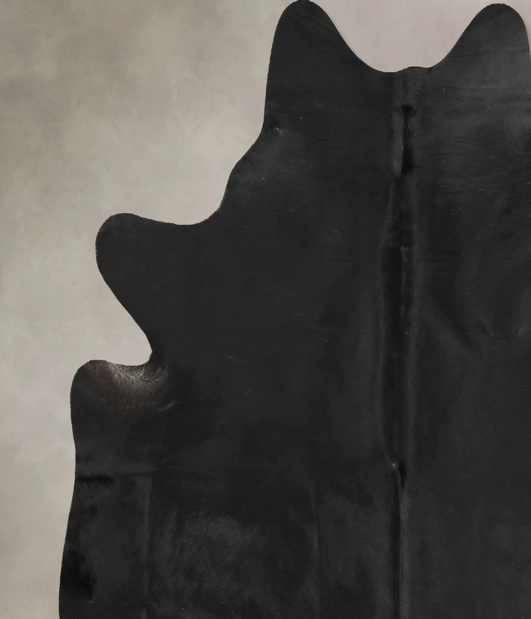 Solid Black X-Large Brazilian Cowhide Rug 7'6"H x 6'6"W #B15474 by Hud