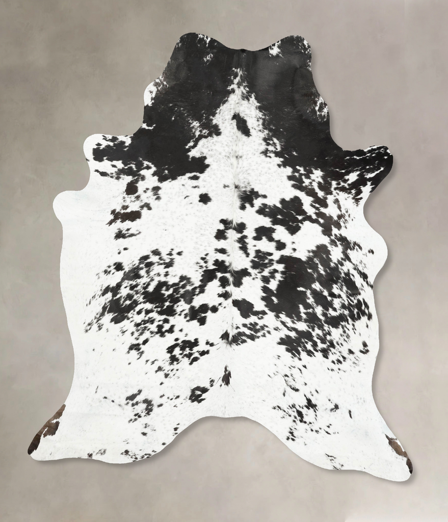 Salt and Pepper Black X-Large Brazilian Cowhide Rug 7'10"H x 6'3"W #B15477 by Hudson Hides