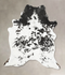 Salt and Pepper Black X-Large Brazilian Cowhide Rug 7'10