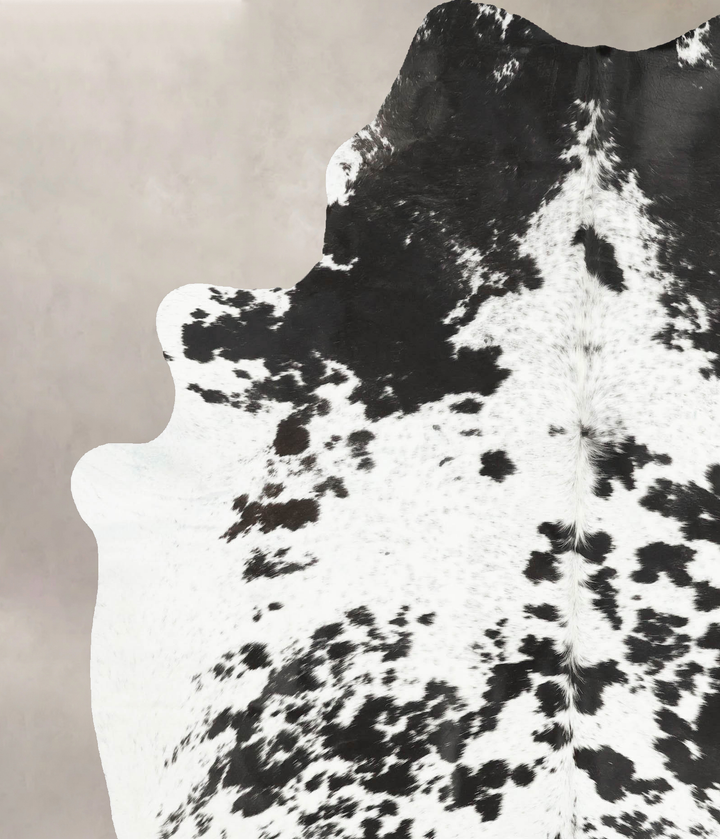 Salt and Pepper Black X-Large Brazilian Cowhide Rug 7'10"H x 6'3"W #B15477 by Hudson Hides