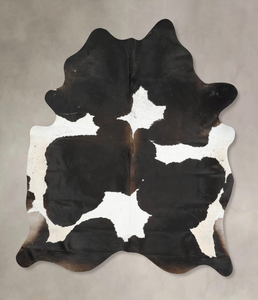 Chocolate and White XX-Large Brazilian Cowhide Rug 8'1"H x 6'4"W #B15482 by Hudson Hides