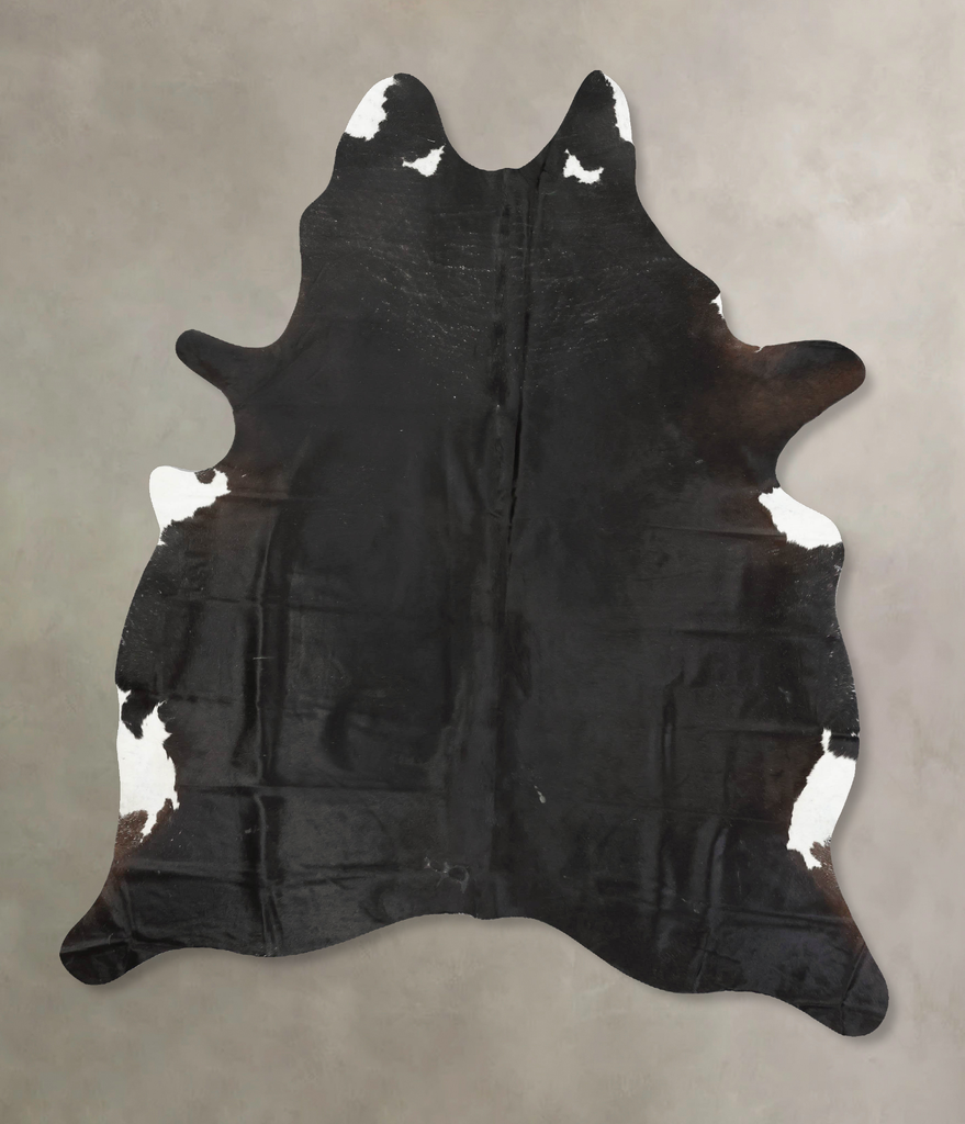 Solid Black XX-Large Brazilian Cowhide Rug 8'2"H x 6'4"W #B15489 by Hudson Hides