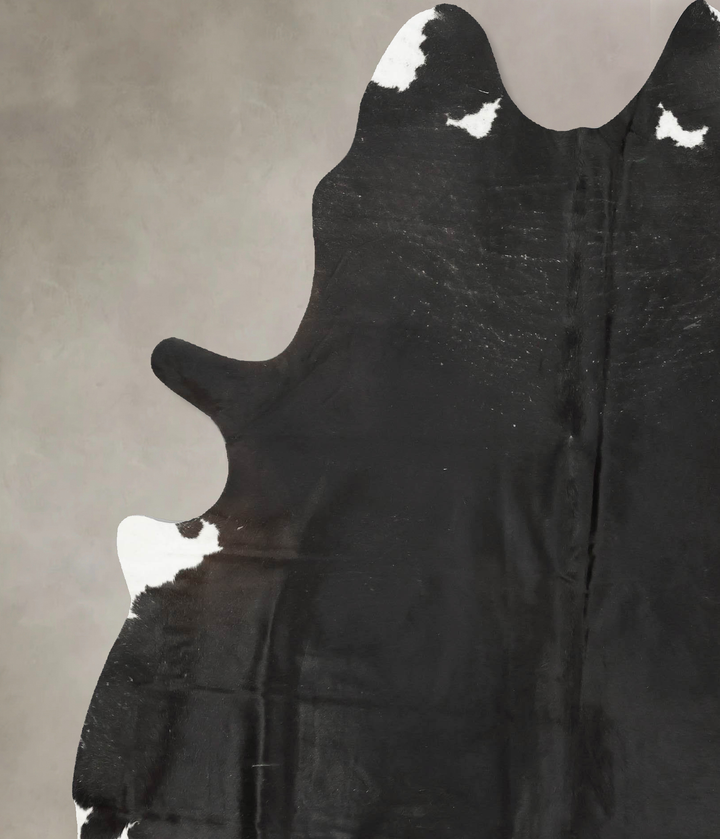 Solid Black XX-Large Brazilian Cowhide Rug 8'2"H x 6'4"W #B15489 by Hudson Hides