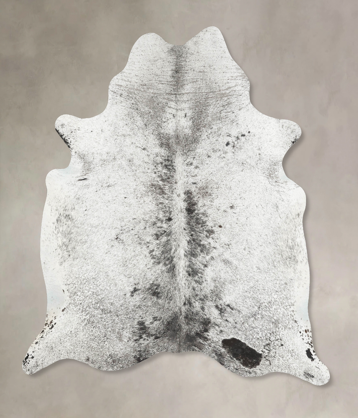 Salt and Pepper Black X-Large Brazilian Cowhide Rug 7'7"H x 6'5"W #B15492 by Hudson Hides