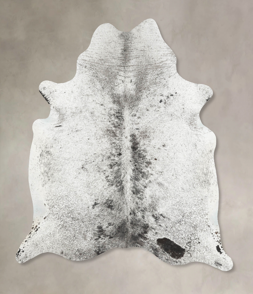 Salt and Pepper Black X-Large Brazilian Cowhide Rug 7'7"H x 6'5"W #B15492 by Hudson Hides