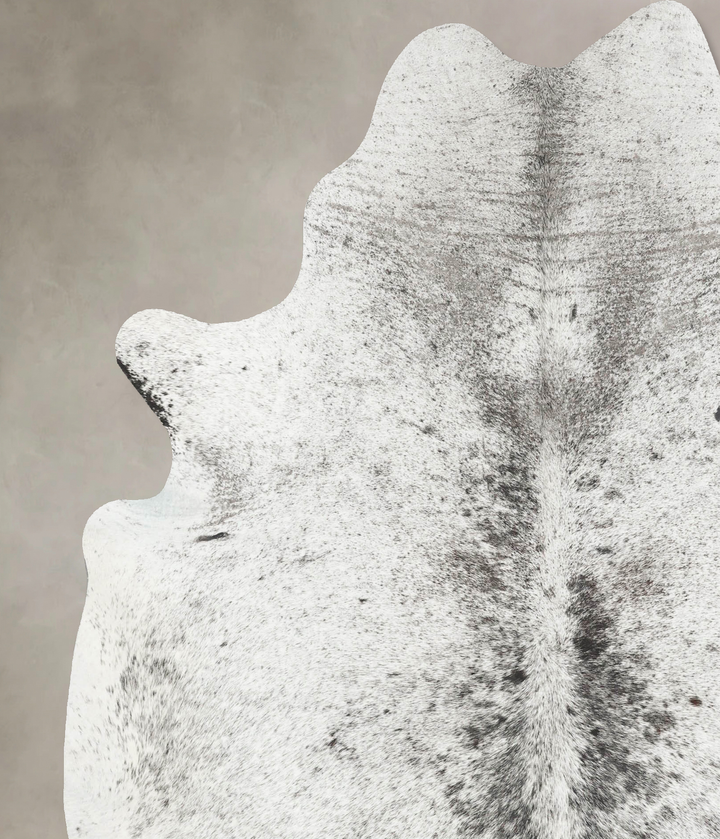 Salt and Pepper Black X-Large Brazilian Cowhide Rug 7'7"H x 6'5"W #B15492 by Hudson Hides