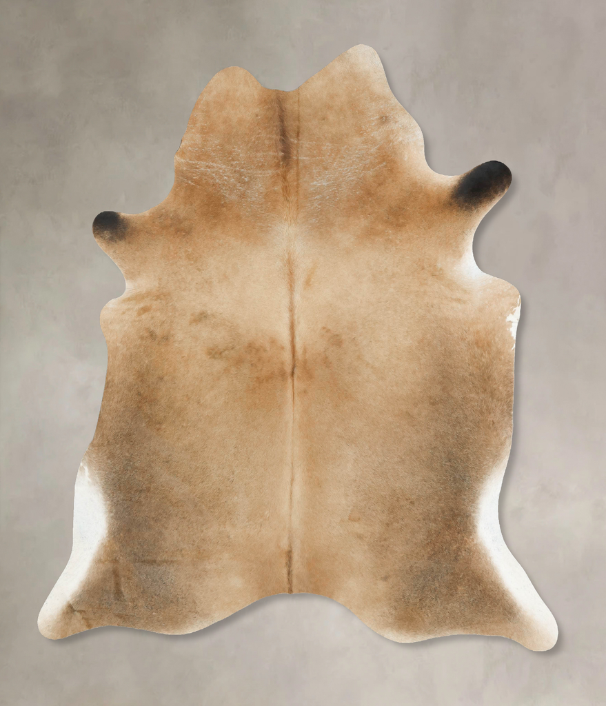 Light Caramel X-Large Brazilian Cowhide Rug 6'10"H x 6'0"W #B15494 by Hudson Hides