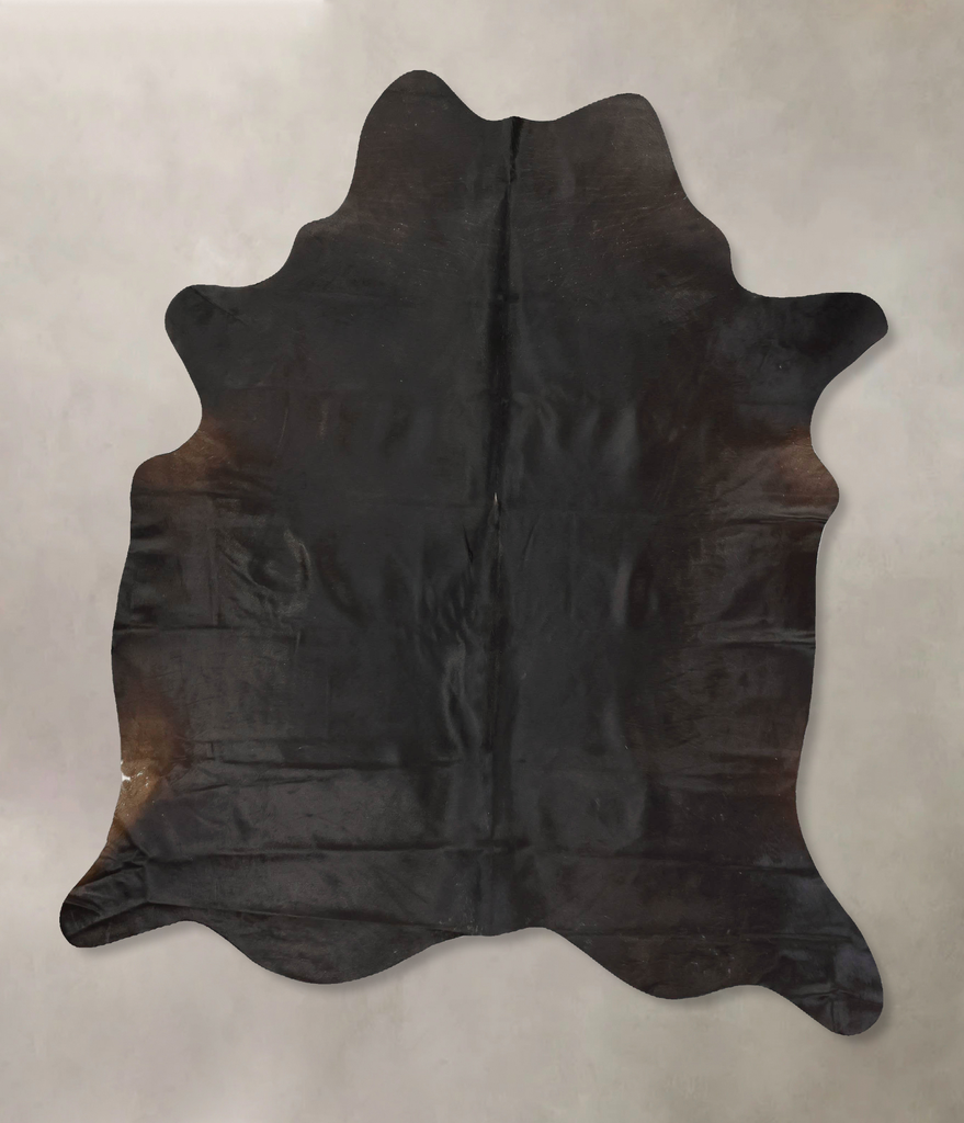 Solid Black X-Large Brazilian Cowhide Rug 7'5"H x 6'1"W #B15496 by Hudson Hides