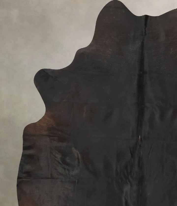Solid Black X-Large Brazilian Cowhide Rug 7'5"H x 6'1"W #B15496 by Hudson Hides