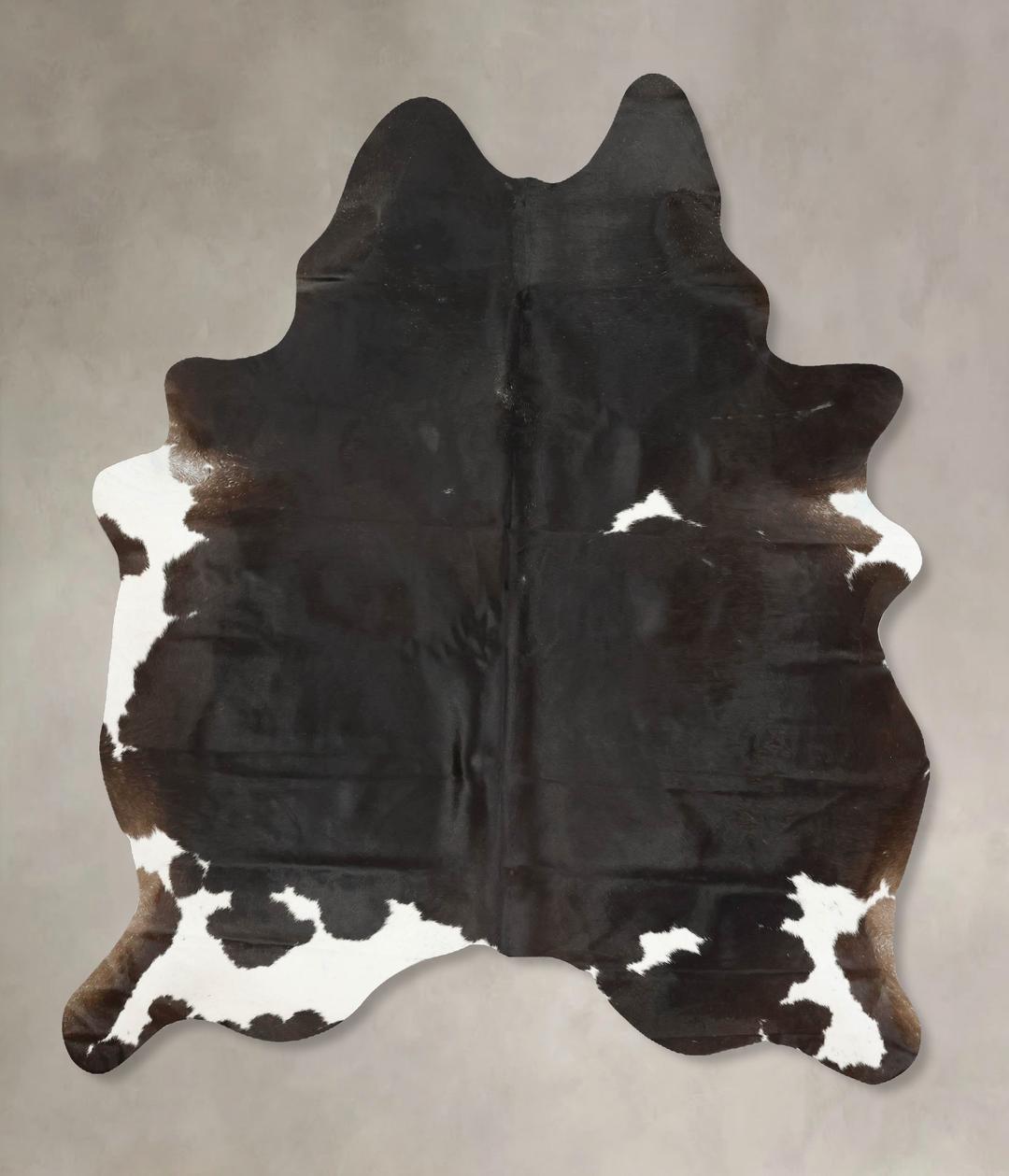 Chocolate and White X-Large Brazilian Cowhide Rug 7'6"H x 5'9"W #B1549