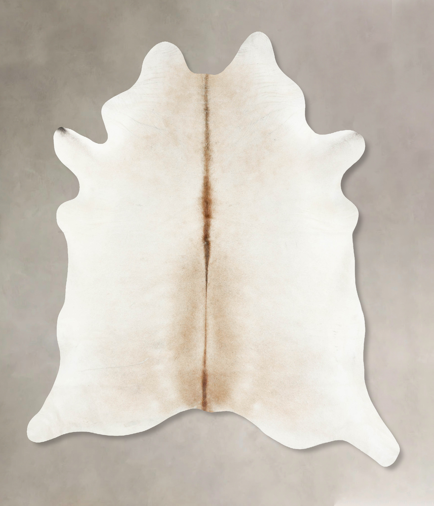 Ivory with Beige XX-Large Brazilian Cowhide Rug 8'8"H x 6'11"W #B15505 by Hudson Hides