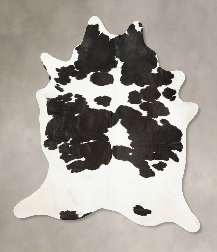 Black and White XX-Large Brazilian Cowhide Rug 8'9"H x 6'11"W #B15508 by Hudson Hides