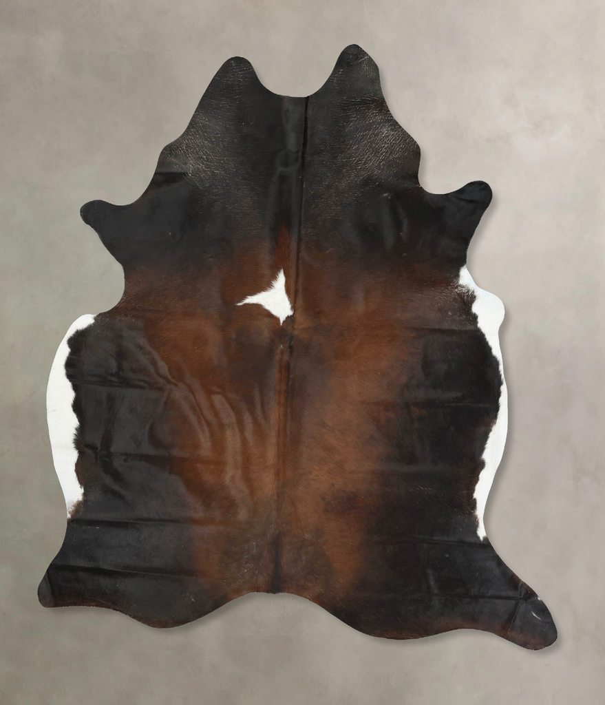 Chocolate and White XX-Large Brazilian Cowhide Rug 8'3"H x 6'2"W #B15509 by Hudson Hides
