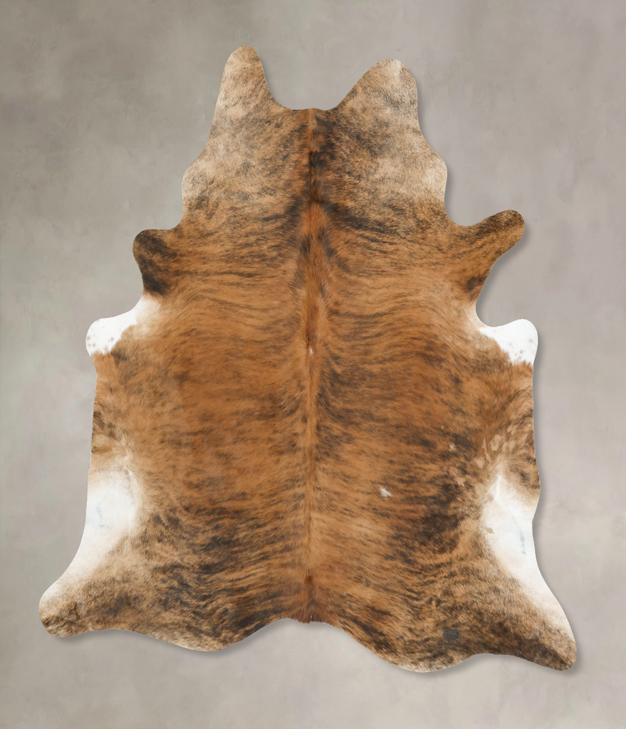 Medium Brindle XX-Large Brazilian Cowhide Rug 7'9"H x 6'8"W #B15514 by Hudson Hides