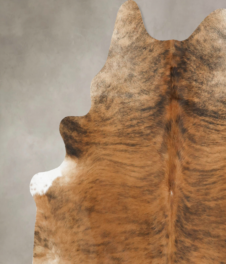 Medium Brindle XX-Large Brazilian Cowhide Rug 7'9"H x 6'8"W #B15514 by Hudson Hides