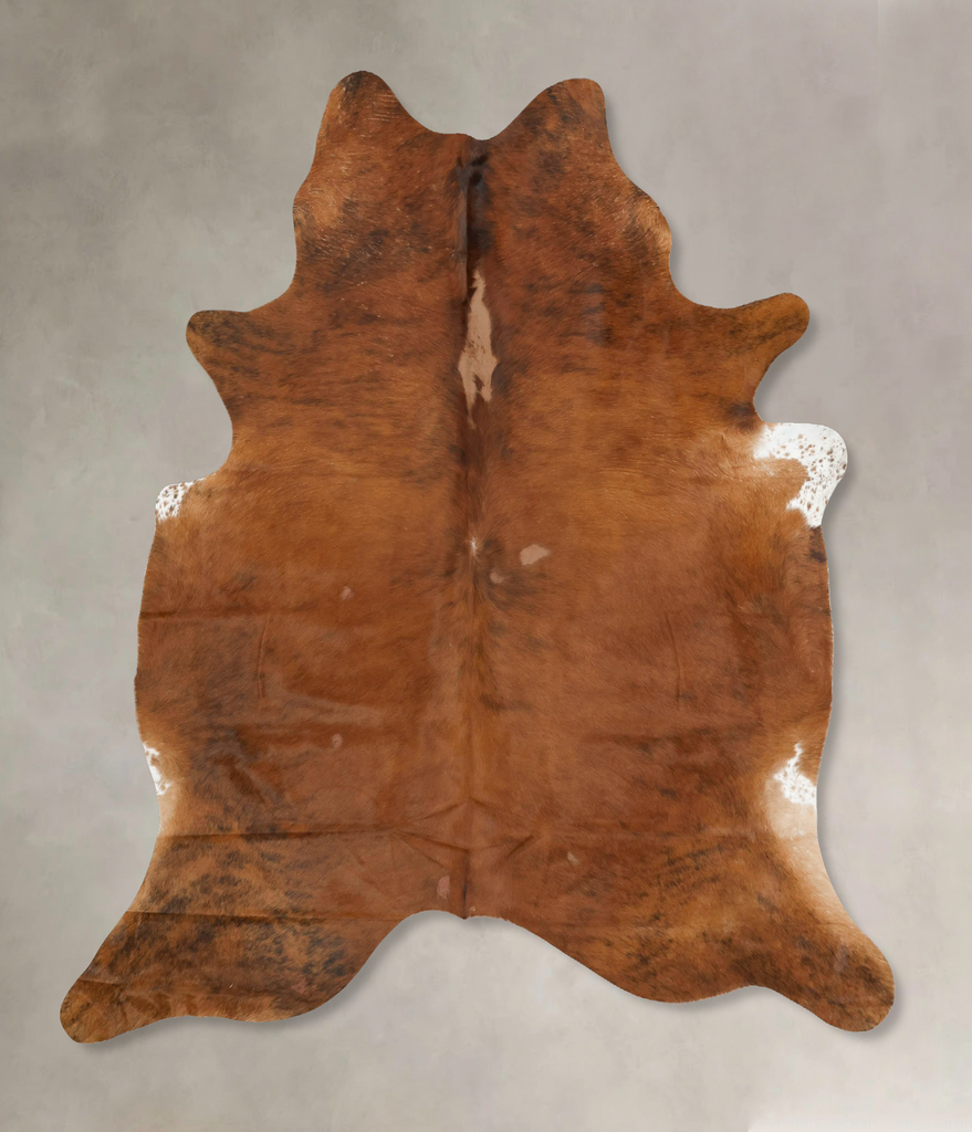 Medium Brindle XX-Large Brazilian Cowhide Rug 7'10"H x 6'11"W #B15521 by Hudson Hides