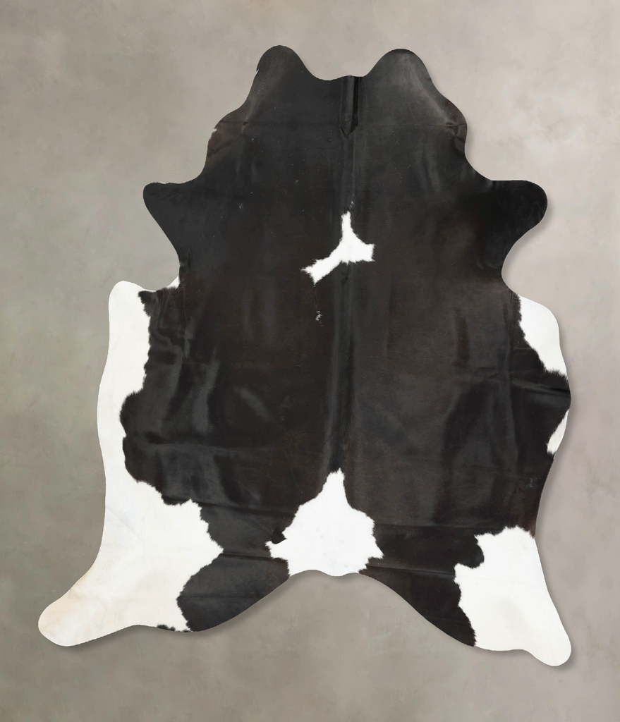 Black and White XX-Large Brazilian Cowhide Rug 7'7"H x 6'11"W #B15526 by Hudson Hides
