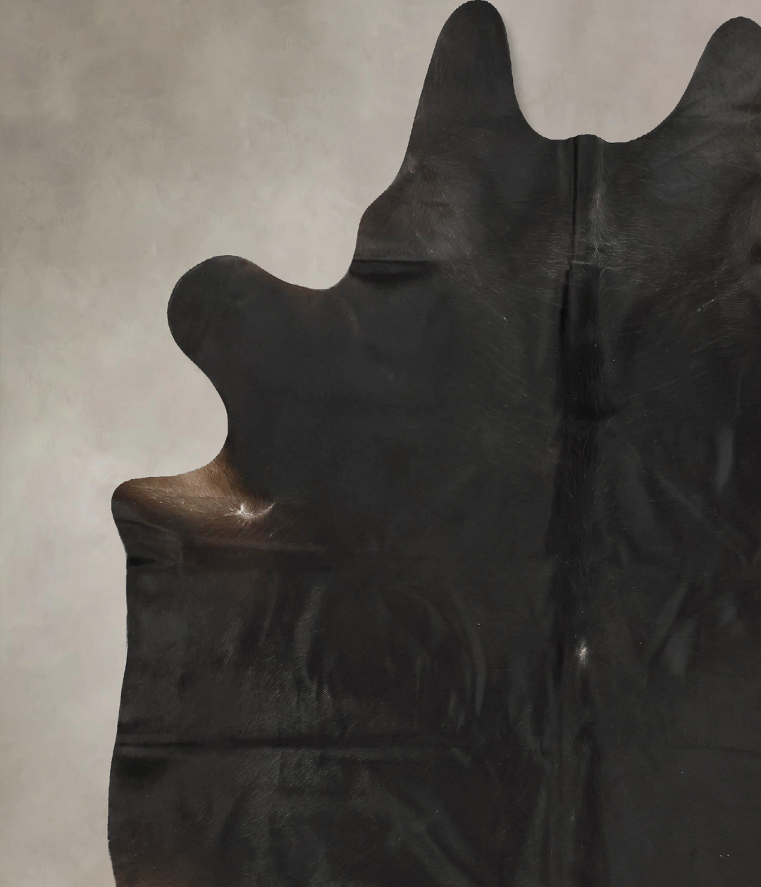 Solid Black XX-Large Brazilian Cowhide Rug 8'2"H x 7'7"W #B15531 by Hu