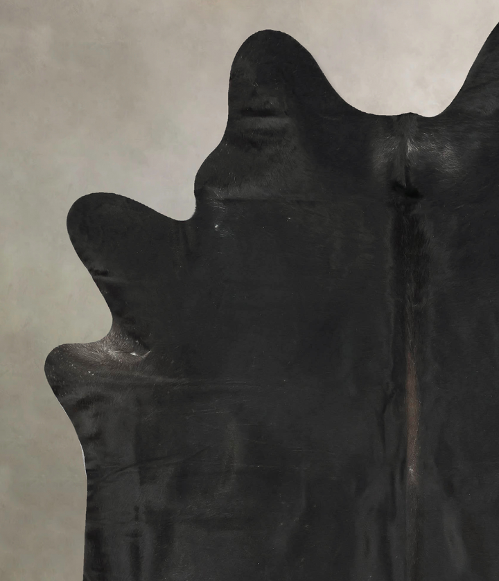 Solid Black XX-Large Brazilian Cowhide Rug 8'4"H x 6'7"W #B15533 by Hudson Hides