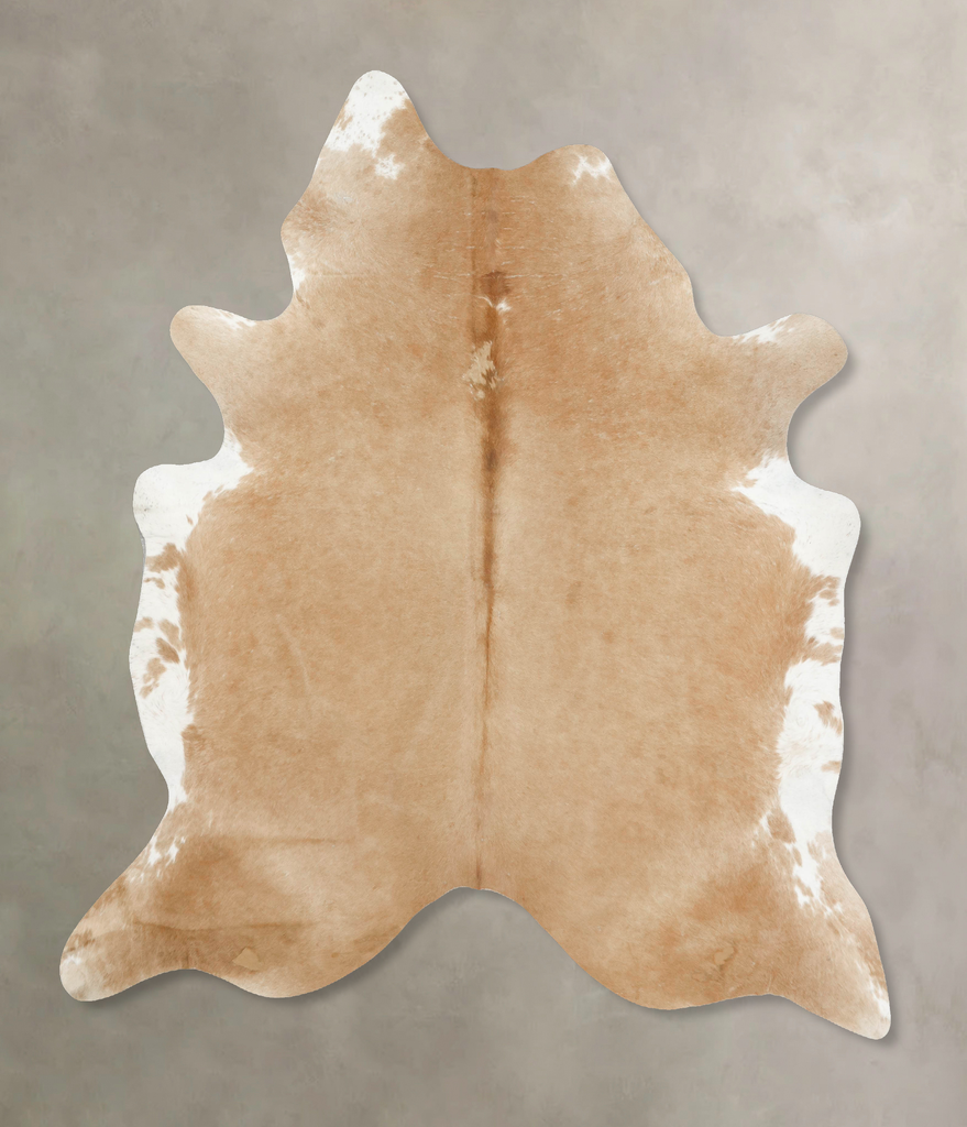 Beige XX-Large Brazilian Cowhide Rug 8'5"H x 7'2"W #B15542 by Hudson Hides