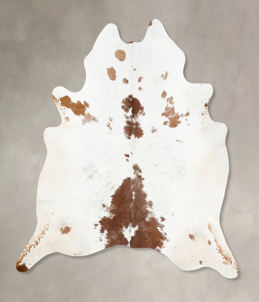 Brown and White XX-Large Brazilian Cowhide Rug 8'7"H x 7'6"W #B15550 by Hudson Hides