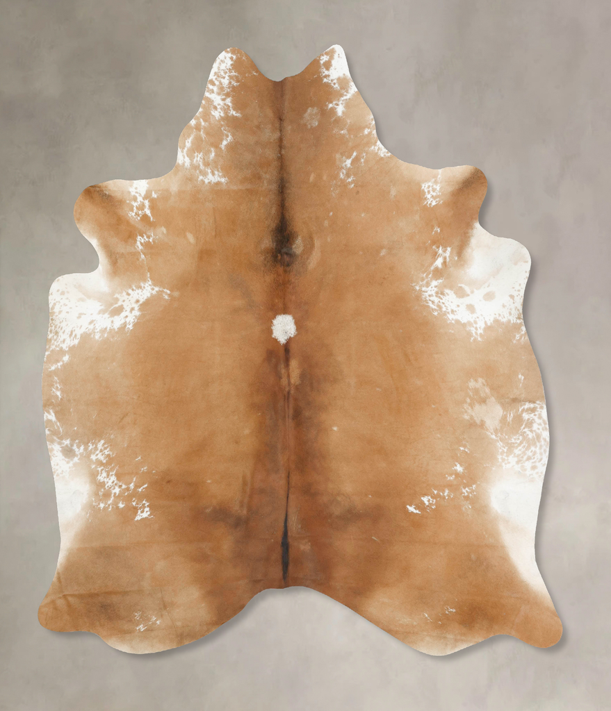 Brown and White Regular XX-Large Brazilian Cowhide Rug 7'8"H x 6'9"W #B15561 by Hudson Hides