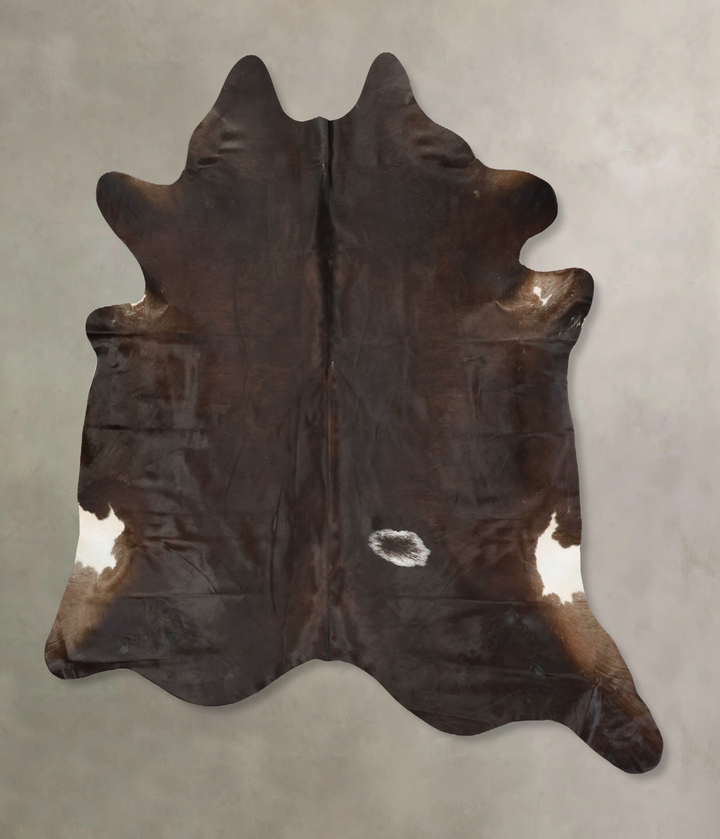 Chocolate XX-Large Brazilian Cowhide Rug 7'4"H x 6'11"W #B15562 by Hudson Hides