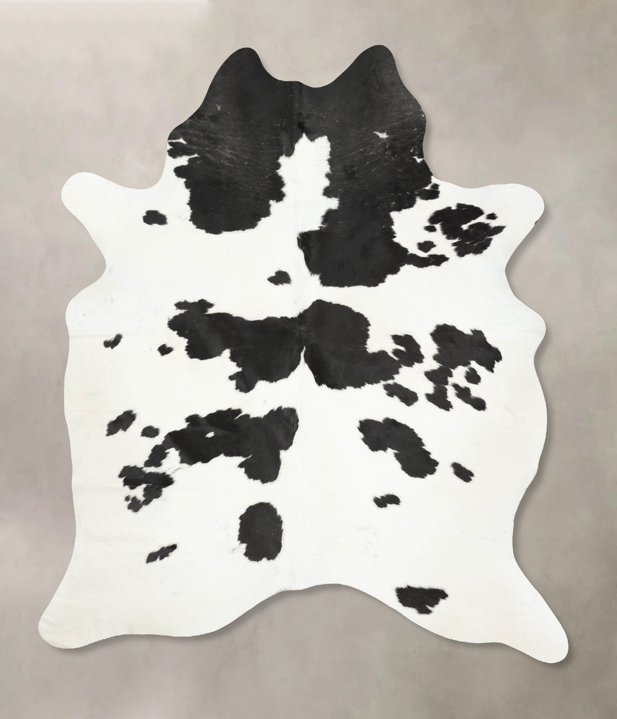 Black and White X-Large Brazilian Cowhide Rug 7'11"H x 6'3"W #B15565 by Hudson Hides