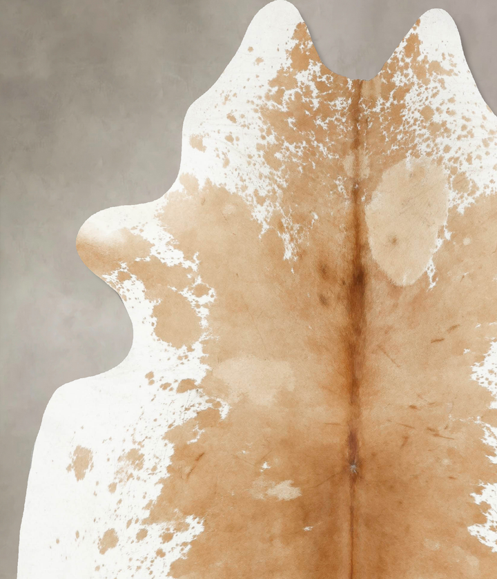 Beige and White XX-Large Brazilian Cowhide Rug 7'11"H x 6'6"W #B15578 by Hudson Hides