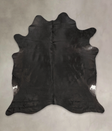 Solid Black XX-Large Brazilian Cowhide Rug 7'4"H x 6'11"W #B1558 by Hudson Hides