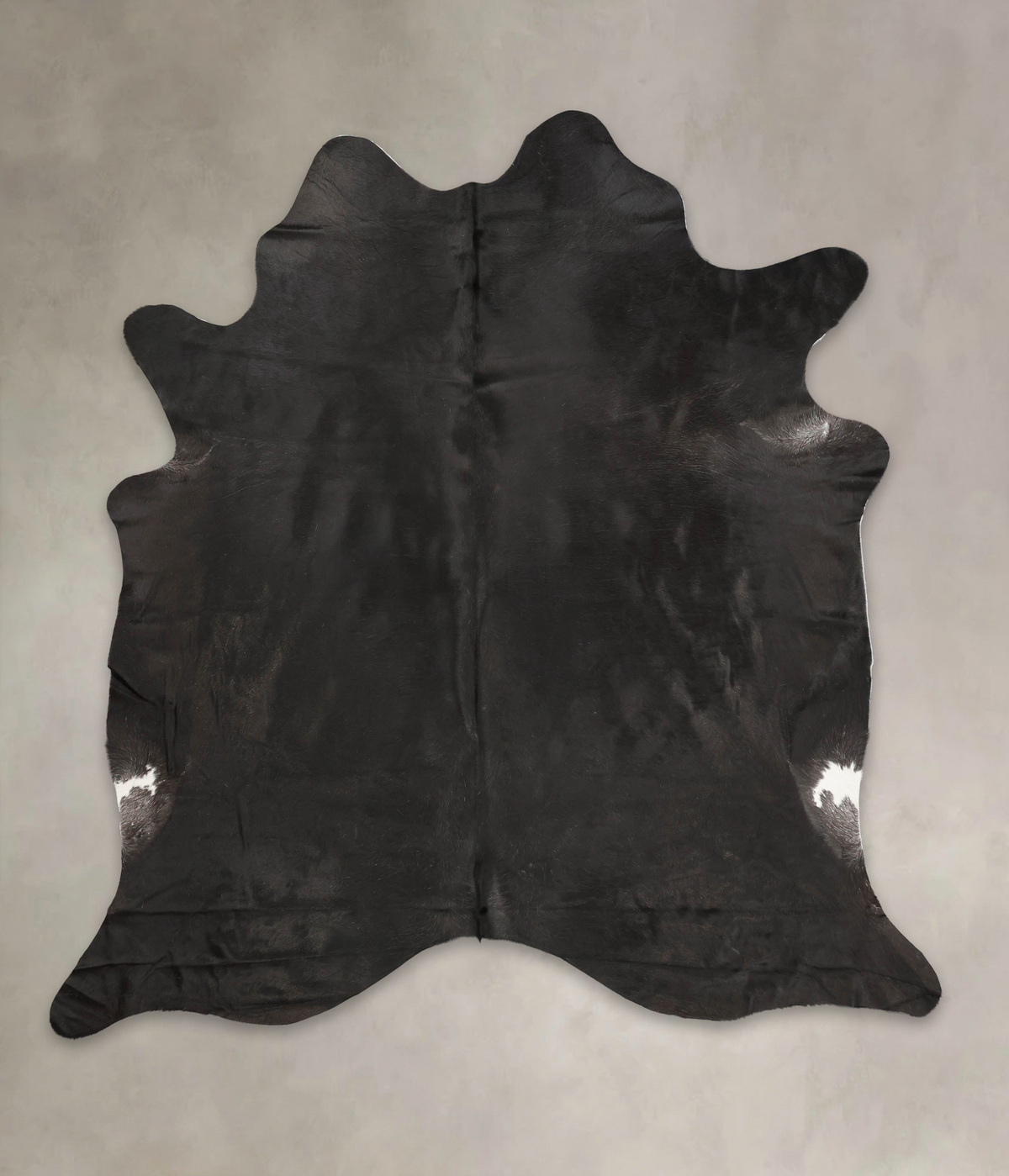 Solid Black Cowhide Rug #B1558